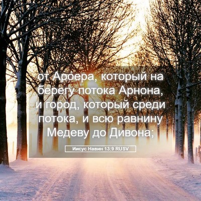 Picture 05 - Иисус Навин 13:9 RUSV - от Ароера, который на - Bible Verse Picture