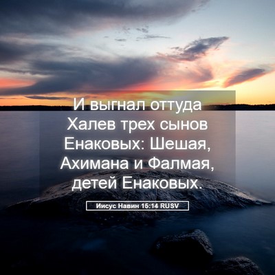 Picture 05 - Иисус Навин 15:14 RUSV - И выгнал оттуда Халев трех - Bible Verse Picture