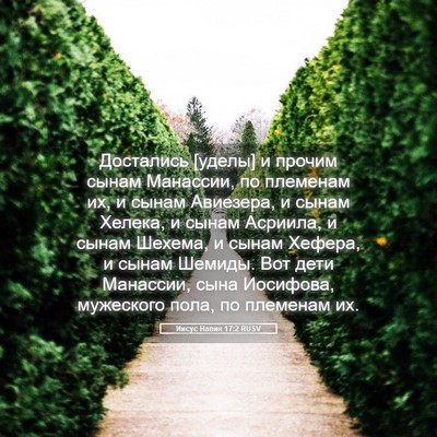 Picture 05 - Иисус Навин 17:2 RUSV - Достались [уделы] и прочим - Bible Verse Picture