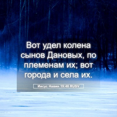 Picture 05 - Иисус Навин 19:48 RUSV - Вот удел колена сынов - Bible Verse Picture