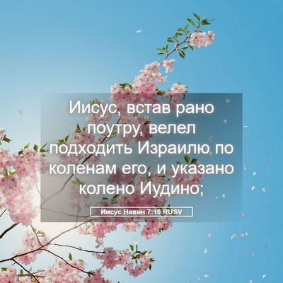 Picture 05 - Иисус Навин 7:16 RUSV - Иисус, встав рано поутру, - Bible Verse Picture