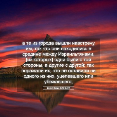 Picture 05 - Иисус Навин 8:22 RUSV - а те из города вышли - Bible Verse Picture