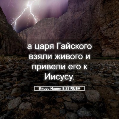 Picture 05 - Иисус Навин 8:23 RUSV - а царя Гайского взяли - Bible Verse Picture