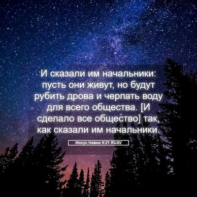 Picture 05 - Иисус Навин 9:21 RUSV - И сказали им начальники: - Bible Verse Picture