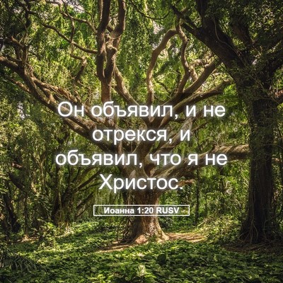 Picture 05 - Иоанна 1:20 RUSV - Он объявил, и не отрекся, и - Bible Verse Picture