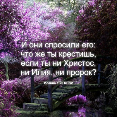 Picture 05 - Иоанна 1:25 RUSV - И они спросили его: что же - Bible Verse Picture