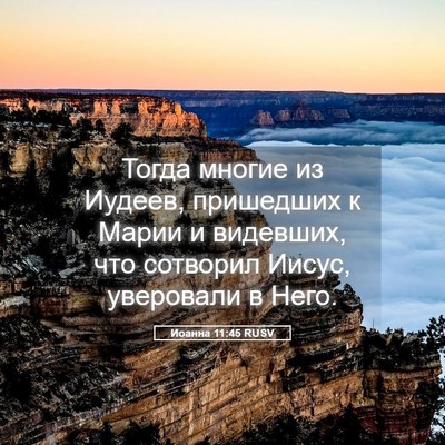 Picture 05 - Иоанна 11:45 RUSV - Тогда многие из Иудеев, - Bible Verse Picture