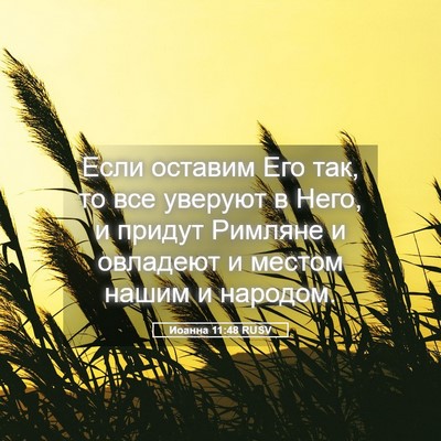 Picture 05 - Иоанна 11:48 RUSV - Если оставим Его так, то - Bible Verse Picture