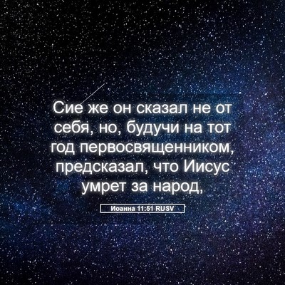 Picture 05 - Иоанна 11:51 RUSV - Сие же он сказал не от себя, - Bible Verse Picture