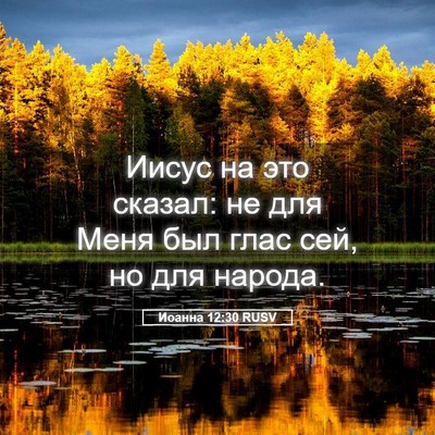 Picture 05 - Иоанна 12:30 RUSV - Иисус на это сказал: не для - Bible Verse Picture