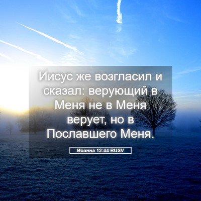 Picture 05 - Иоанна 12:44 RUSV - Иисус же возгласил и - Bible Verse Picture