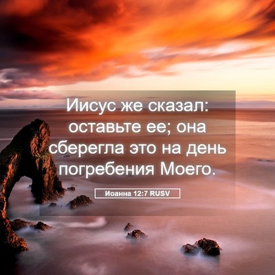 Picture 05 - Иоанна 12:7 RUSV - Иисус же сказал: оставьте - Bible Verse Picture