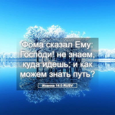 Picture 05 - Иоанна 14:5 RUSV - Фома сказал Ему: Господи! - Bible Verse Picture