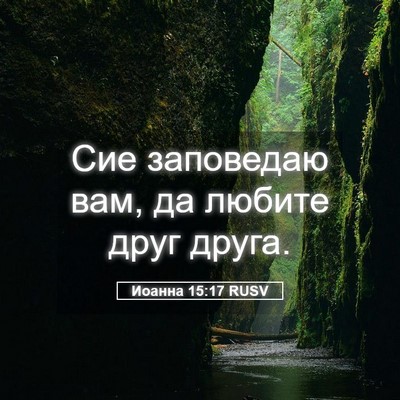 Picture 05 - Иоанна 15:17 RUSV - Сие заповедаю вам, да - Bible Verse Picture