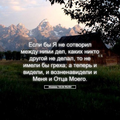 Picture 05 - Иоанна 15:24 RUSV - Если бы Я не сотворил между - Bible Verse Picture