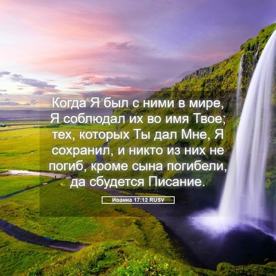 Picture 05 - Иоанна 17:12 RUSV - Когда Я был с ними в мире, Я - Bible Verse Picture