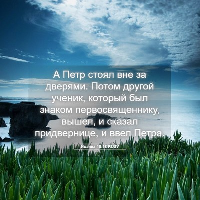 Picture 05 - Иоанна 18:16 RUSV - А Петр стоял вне за - Bible Verse Picture