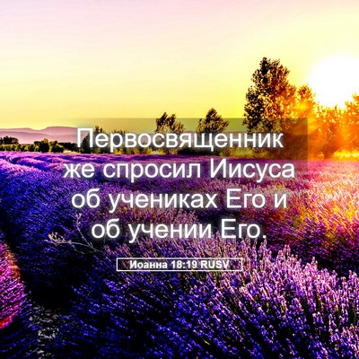 Picture 05 - Иоанна 18:19 RUSV - Первосвященник же спросил - Bible Verse Picture