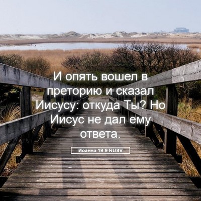 Picture 05 - Иоанна 19:9 RUSV - И опять вошел в преторию и - Bible Verse Picture