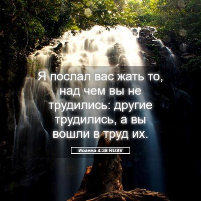 Picture 05 - Иоанна 4:38 RUSV - Я послал вас жать то, над - Bible Verse Picture