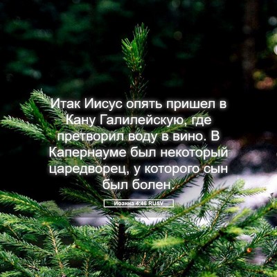 Picture 05 - Иоанна 4:46 RUSV - Итак Иисус опять пришел в - Bible Verse Picture