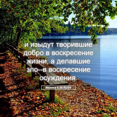 Picture 05 - Иоанна 5:29 RUSV - и изыдут творившие добро в - Bible Verse Picture