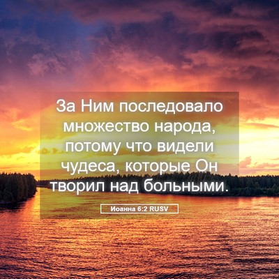 Picture 05 - Иоанна 6:2 RUSV - За Ним последовало - Bible Verse Picture