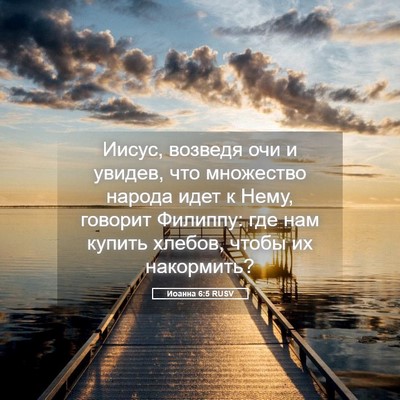Picture 05 - Иоанна 6:5 RUSV - Иисус, возведя очи и - Bible Verse Picture