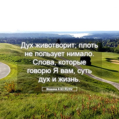 Picture 05 - Иоанна 6:63 RUSV - Дух животворит; плоть не - Bible Verse Picture