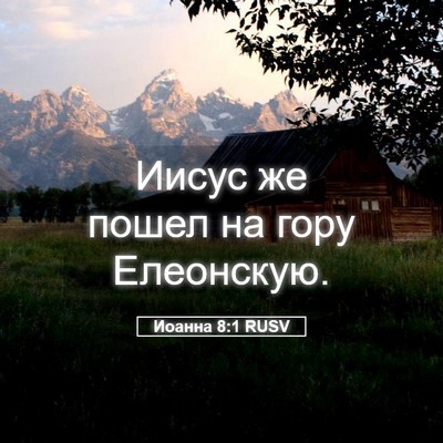 Picture 05 - Иоанна 8:1 RUSV - Иисус же пошел на гору - Bible Verse Picture
