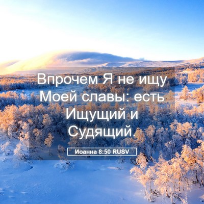 Picture 05 - Иоанна 8:50 RUSV - Впрочем Я не ищу Моей - Bible Verse Picture