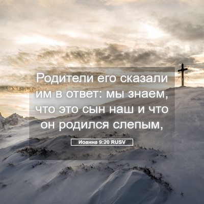 Picture 05 - Иоанна 9:20 RUSV - Родители его сказали им в - Bible Verse Picture