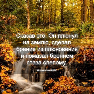 Picture 05 - Иоанна 9:6 RUSV - Сказав это, Он плюнул на - Bible Verse Picture