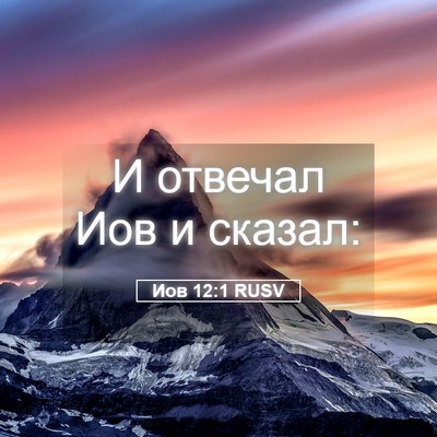 Picture 05 - Иов 12:1 RUSV - И отвечал Иов и - Bible Verse Picture