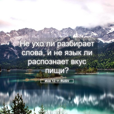 Picture 05 - Иов 12:11 RUSV - Не ухо ли разбирает слова, - Bible Verse Picture