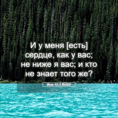 Picture 05 - Иов 12:3 RUSV - И у меня [есть] сердце, как у - Bible Verse Picture