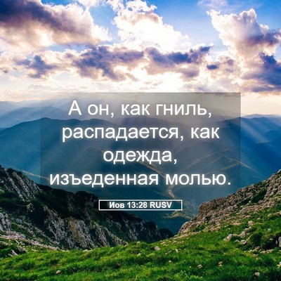 Picture 05 - Иов 13:28 RUSV - А он, как гниль, - Bible Verse Picture