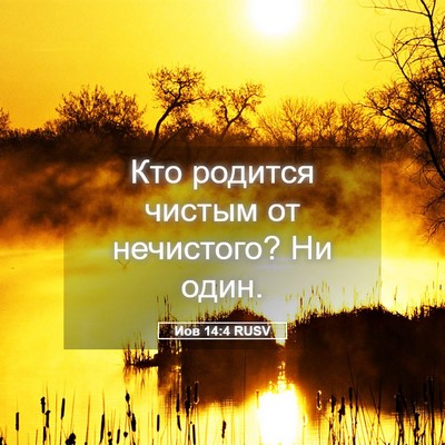 Picture 05 - Иов 14:4 RUSV - Кто родится чистым от - Bible Verse Picture