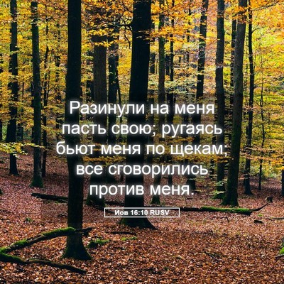 Picture 05 - Иов 16:10 RUSV - Разинули на меня пасть - Bible Verse Picture