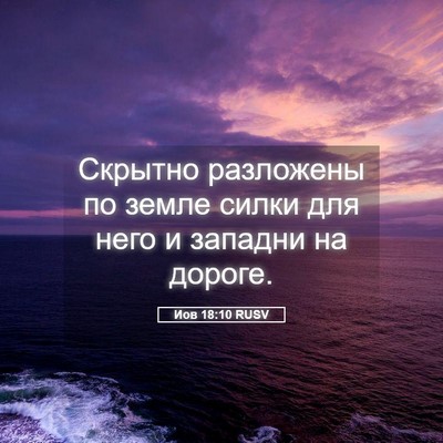 Picture 05 - Иов 18:10 RUSV - Скрытно разложены по земле - Bible Verse Picture