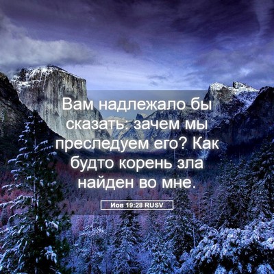 Picture 05 - Иов 19:28 RUSV - Вам надлежало бы сказать: - Bible Verse Picture