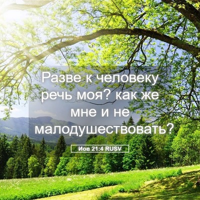 Picture 05 - Иов 21:4 RUSV - Разве к человеку речь моя? - Bible Verse Picture