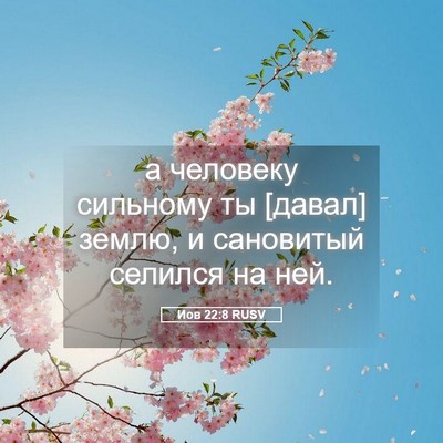 Picture 05 - Иов 22:8 RUSV - а человеку сильному ты - Bible Verse Picture
