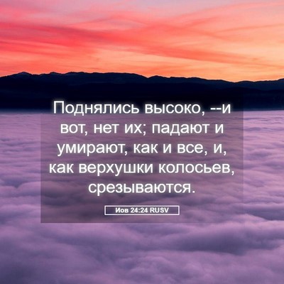 Picture 05 - Иов 24:24 RUSV - Поднялись высоко, --и вот, - Bible Verse Picture