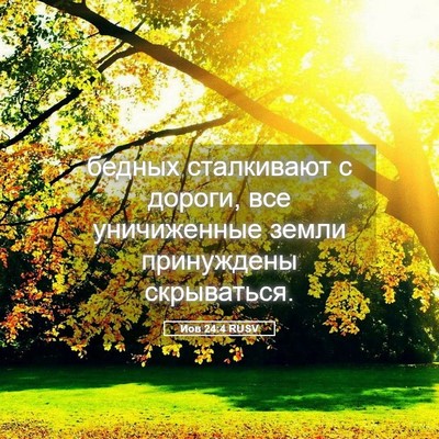 Picture 05 - Иов 24:4 RUSV - бедных сталкивают с - Bible Verse Picture