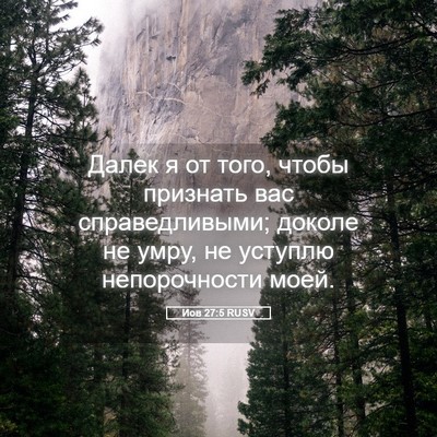 Picture 05 - Иов 27:5 RUSV - Далек я от того, чтобы - Bible Verse Picture
