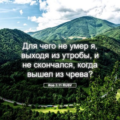 Picture 05 - Иов 3:11 RUSV - Для чего не умер я, выходя - Bible Verse Picture