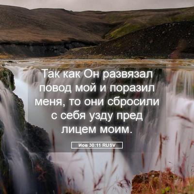 Picture 05 - Иов 30:11 RUSV - Так как Он развязал повод - Bible Verse Picture