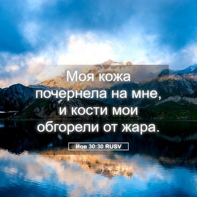 Picture 05 - Иов 30:30 RUSV - Моя кожа почернела на мне, - Bible Verse Picture