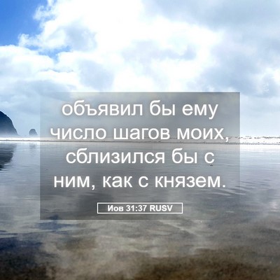 Picture 05 - Иов 31:37 RUSV - объявил бы ему число шагов - Bible Verse Picture